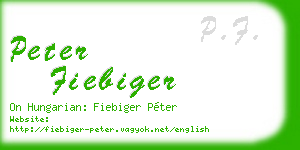 peter fiebiger business card