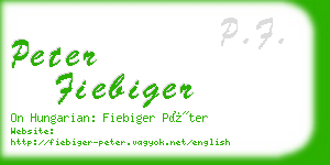 peter fiebiger business card